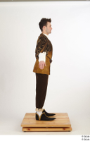   Photos Man in Historical Civilian suit 8 a poses brown dress medieval clothing whole body 0007.jpg